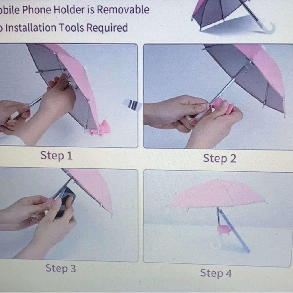 Mobile Phone Tiny Umbrella Protection & Holder NWT 2 colors
